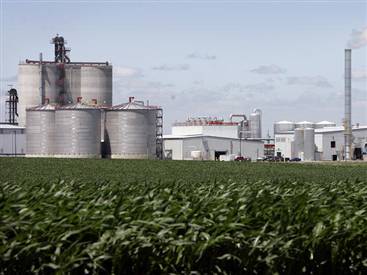 see the lovely ethanol plant, surrounded by cornfields