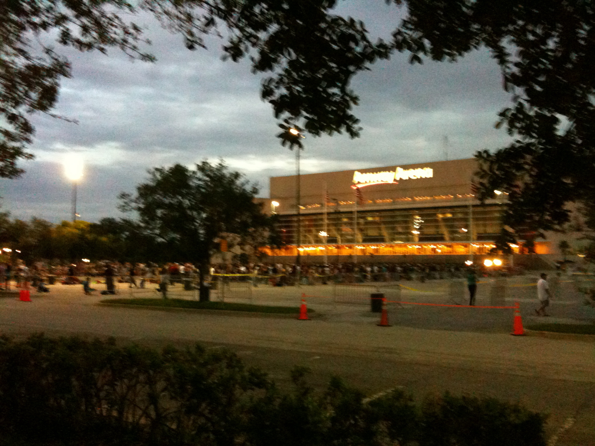 day breaks over the Amway Center